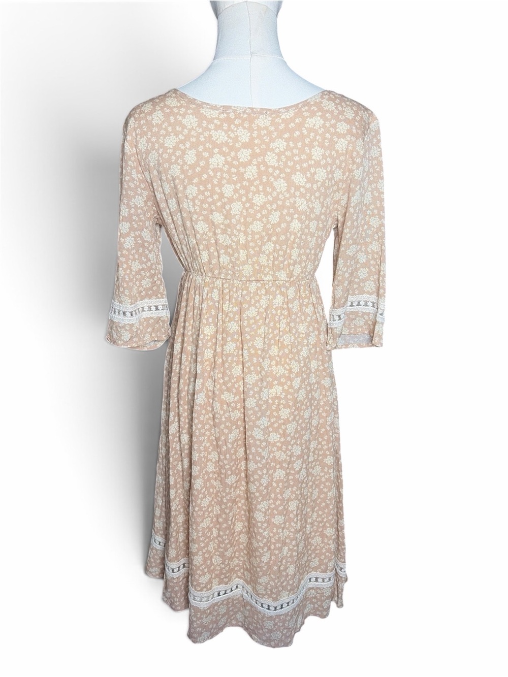 Chris & Carol Floral Print Lace Trim Fit & Flare Dress - Anthropologie - Picture 5 of 7